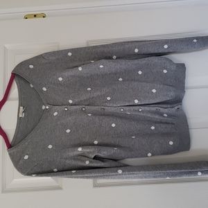 Talbot polka dot lightweight cardigan sweater
